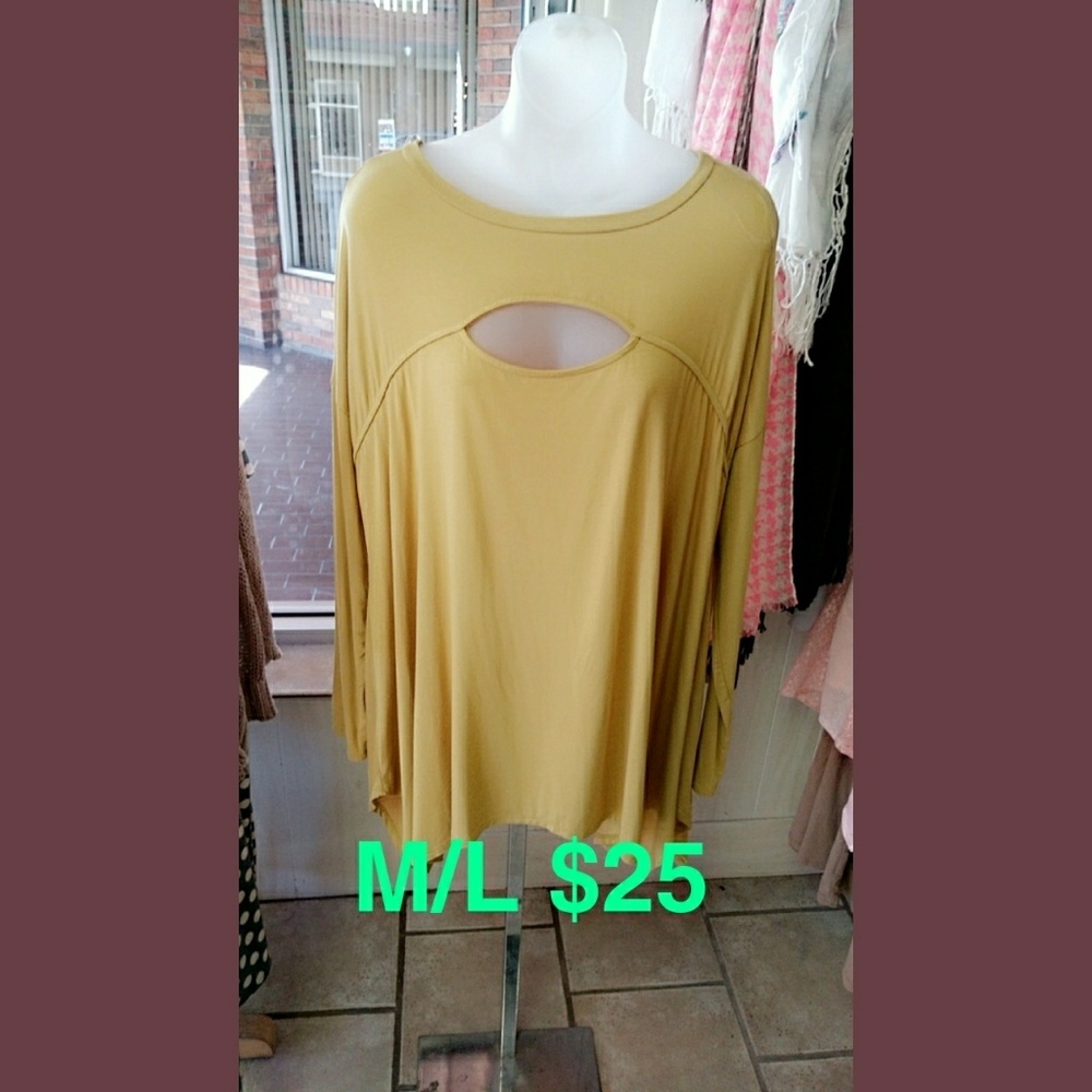 Mustard long sleeve tunic top
